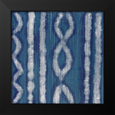 Shibori Blue III Black Modern Wood Framed Art Print by Tava Studios
