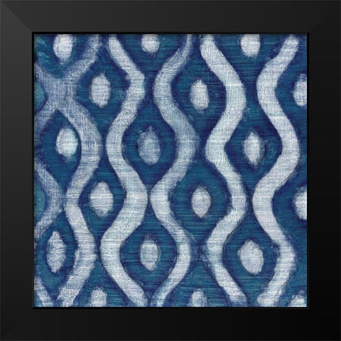Shibori Blue IV Black Modern Wood Framed Art Print by Tava Studios