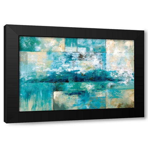 Aqua Viva Black Modern Wood Framed Art Print with Double Matting by Nan
