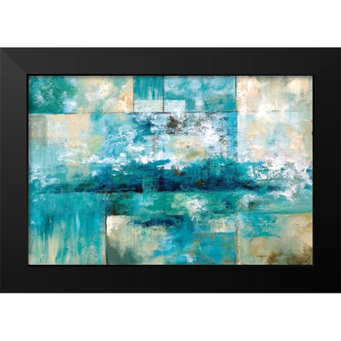 Aqua Viva Black Modern Wood Framed Art Print by Nan
