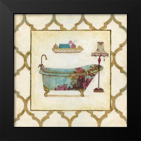 Botanical Bath I Black Modern Wood Framed Art Print by Tava Studios