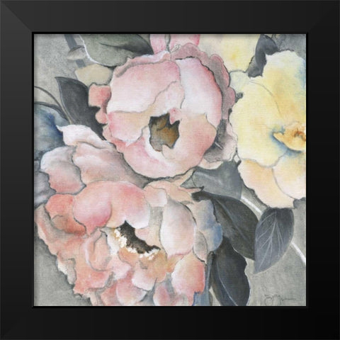 Dusty Rose Black Modern Wood Framed Art Print by Tava Studios