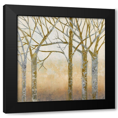 Golden Wood Black Modern Wood Framed Art Print by Tava Studios