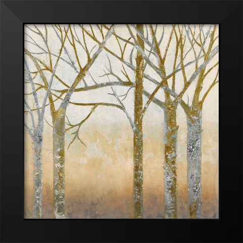 Golden Wood Black Modern Wood Framed Art Print by Tava Studios