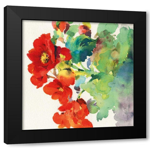 Begonia I Black Modern Wood Framed Art Print with Double Matting by Troise Heidel, Theresa