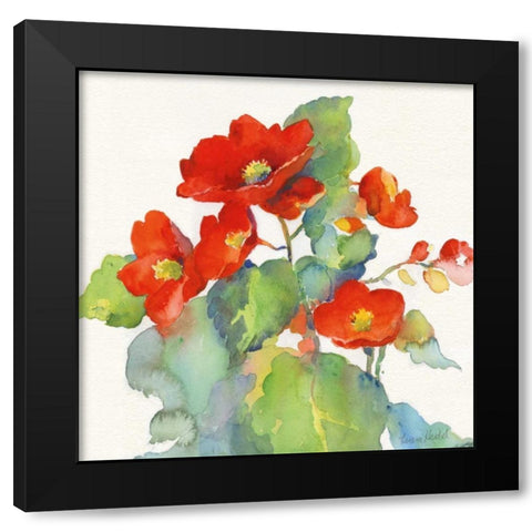 Begonia II Black Modern Wood Framed Art Print with Double Matting by Troise Heidel, Theresa