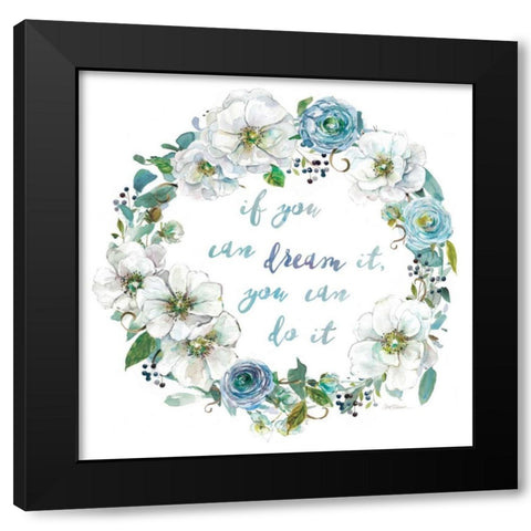 Dream Wreath Black Modern Wood Framed Art Print by Robinson, Carol