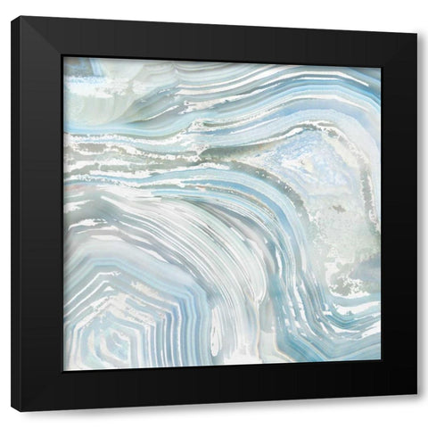 Agate in Blue II Black Modern Wood Framed Art Print by Nan