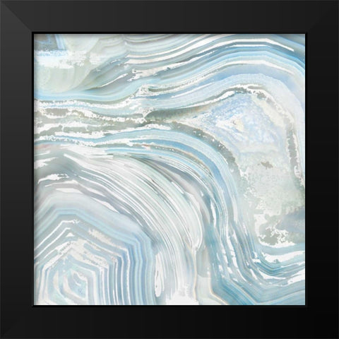 Agate in Blue II Black Modern Wood Framed Art Print by Nan