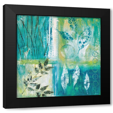 Teal Earth I Black Modern Wood Framed Art Print with Double Matting by Tava Studios
