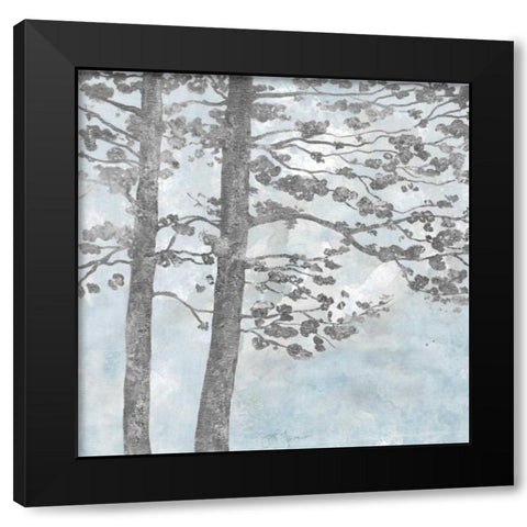 Soft Silhouette Black Modern Wood Framed Art Print by Tava Studios