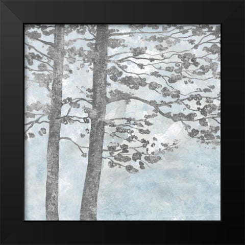 Soft Silhouette Black Modern Wood Framed Art Print by Tava Studios