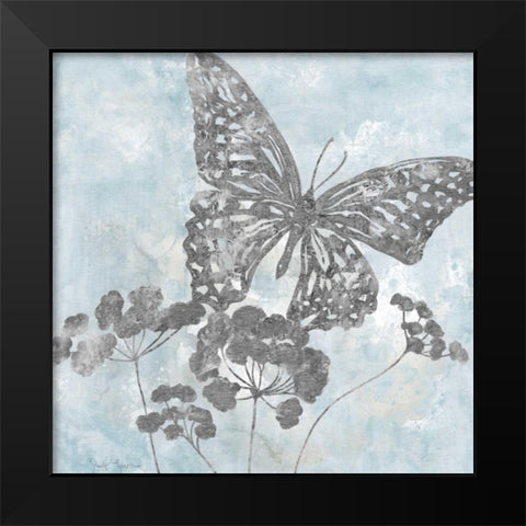 Soft Silhouette Black Modern Wood Framed Art Print by Tava Studios