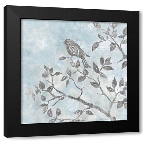 Soft Silhouette Black Modern Wood Framed Art Print with Double Matting by Tava Studios