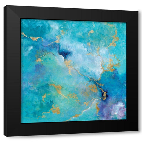 Golden Edge I Black Modern Wood Framed Art Print with Double Matting by Tava Studios