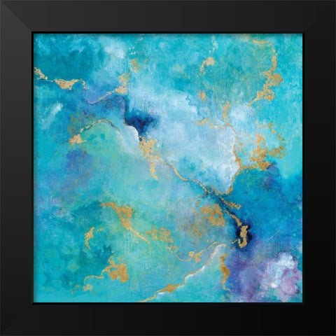 Golden Edge I Black Modern Wood Framed Art Print by Tava Studios