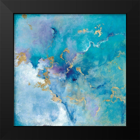 Golden Edge II Black Modern Wood Framed Art Print by Tava Studios