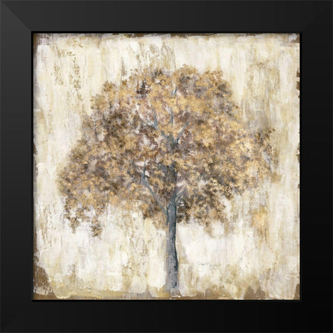 Venetian Gold Black Modern Wood Framed Art Print by Tava Studios