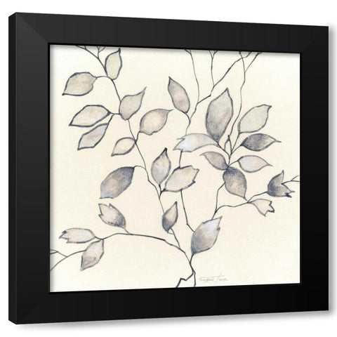 Whispering Leaves I Black Modern Wood Framed Art Print with Double Matting by Tava Studios