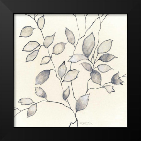 Whispering Leaves I Black Modern Wood Framed Art Print by Tava Studios