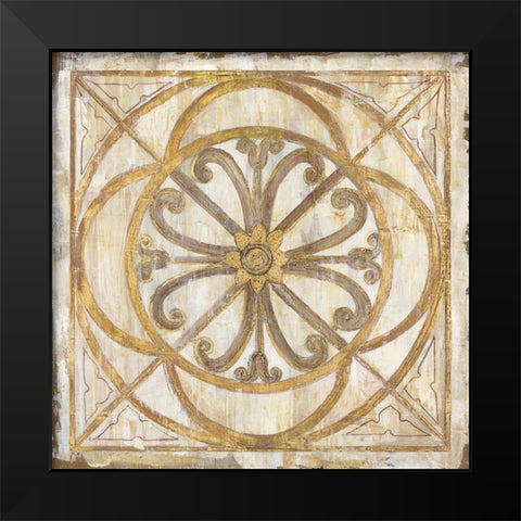 Venetian Mosaic Black Modern Wood Framed Art Print by Tava Studios