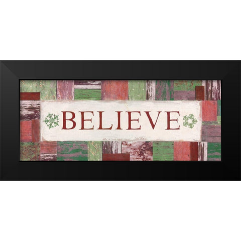 Believe Black Modern Wood Framed Art Print by Tava Studios