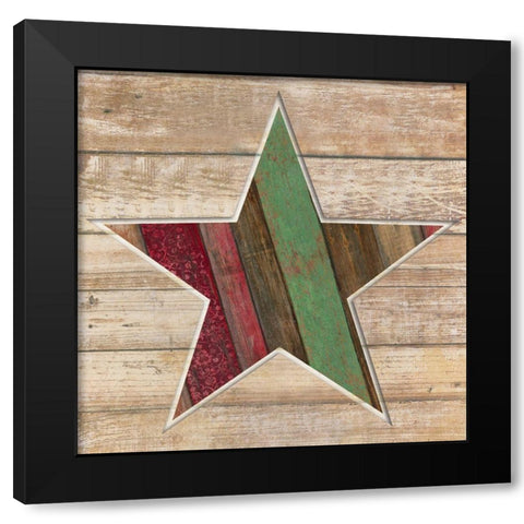 Holiday Star Black Modern Wood Framed Art Print with Double Matting by Tava Studios