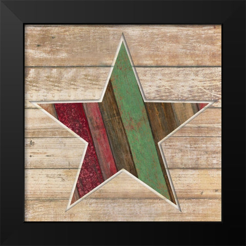 Holiday Star Black Modern Wood Framed Art Print by Tava Studios