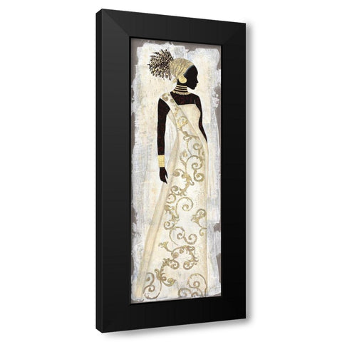 Saharan Charm Black Modern Wood Framed Art Print with Double Matting by Tava Studios