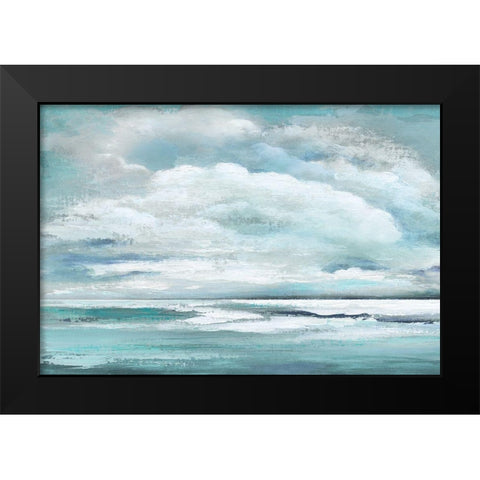 Billowing Clouds Black Modern Wood Framed Art Print by Tava Studios