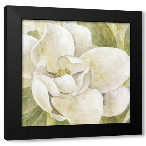 Magnolia Dolce Black Modern Wood Framed Art Print with Double Matting by Tava Studios