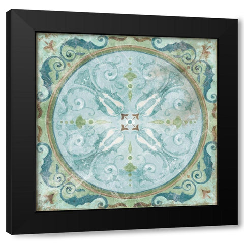 Antique Tile Black Modern Wood Framed Art Print with Double Matting by Robinson, Carol