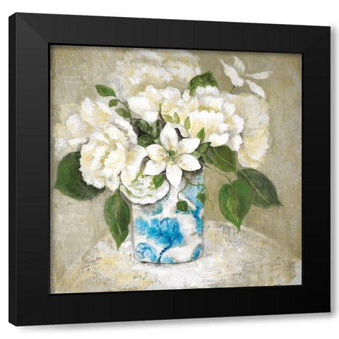 Doux Et Blanc Black Modern Wood Framed Art Print with Double Matting by Tava Studios