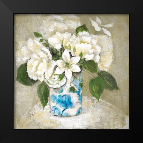 Doux Et Blanc Black Modern Wood Framed Art Print by Tava Studios