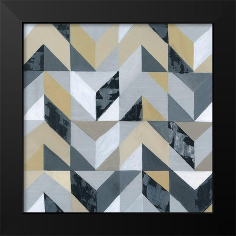 Geometric I Black Modern Wood Framed Art Print by Tava Studios