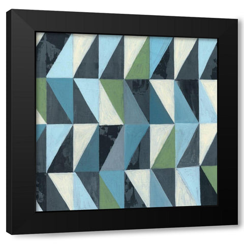 Geometric III Black Modern Wood Framed Art Print with Double Matting by Tava Studios