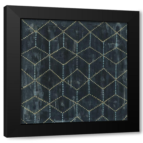 Geometric V Black Modern Wood Framed Art Print with Double Matting by Tava Studios