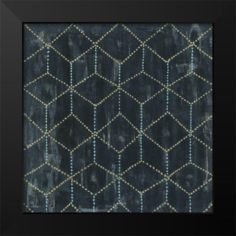 Geometric V Black Modern Wood Framed Art Print by Tava Studios