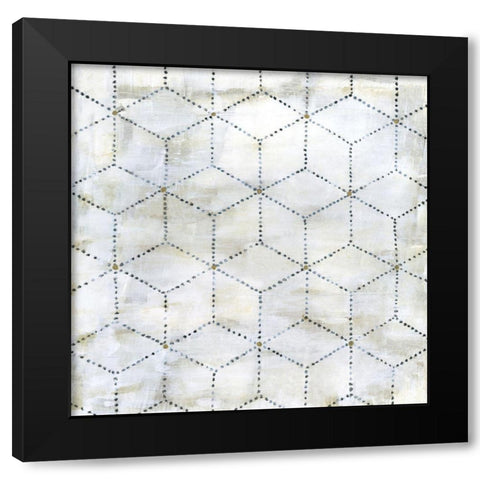 Geometric VI Black Modern Wood Framed Art Print with Double Matting by Tava Studios