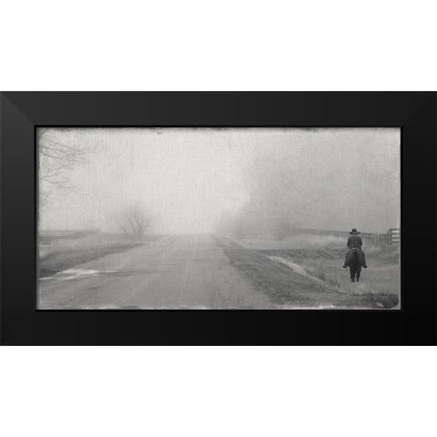 Riding Fence Black Modern Wood Framed Art Print by Robinson, Carol