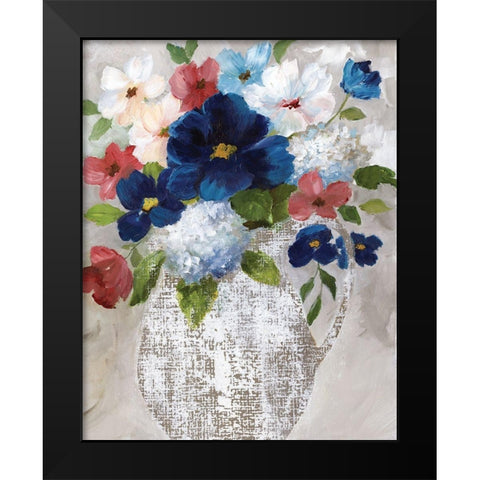 Linen Bouquet II Black Modern Wood Framed Art Print by Nan