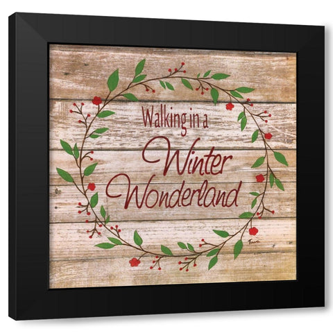 Winter Black Modern Wood Framed Art Print with Double Matting by Tava Studios