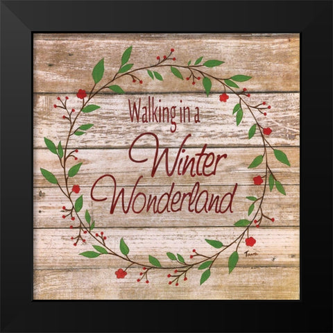 Winter Black Modern Wood Framed Art Print by Tava Studios