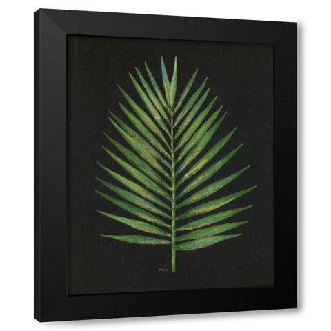 Midnight Palm Black Modern Wood Framed Art Print with Double Matting by Tava Studios