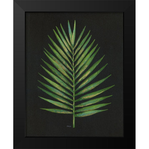 Midnight Palm Black Modern Wood Framed Art Print by Tava Studios