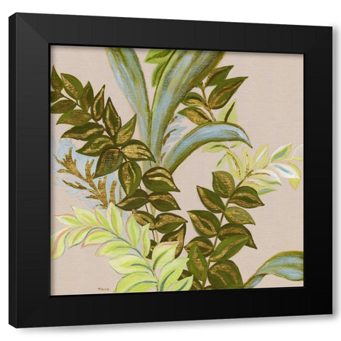 Rainforest II Black Modern Wood Framed Art Print by Tava Studios