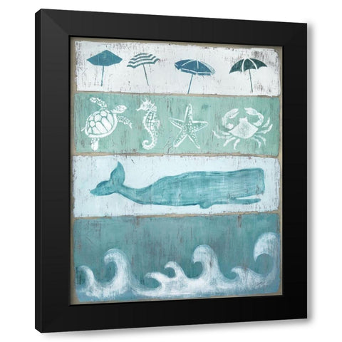 By The Sea Black Modern Wood Framed Art Print by Tava Studios