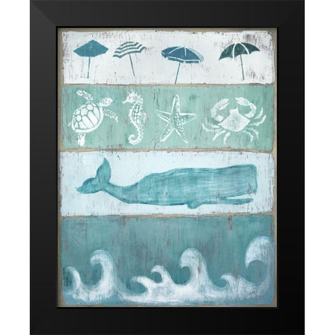 By The Sea Black Modern Wood Framed Art Print by Tava Studios