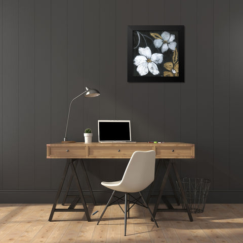 Moonlight Garden II Black Modern Wood Framed Art Print by Tava Studios