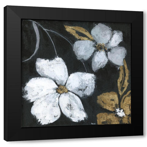 Moonlight Garden II Black Modern Wood Framed Art Print with Double Matting by Tava Studios